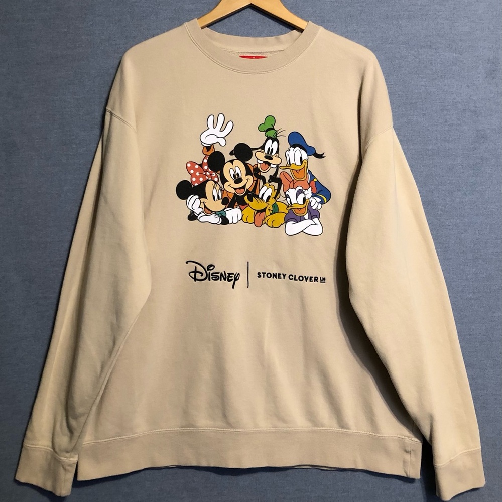 Disney X Stoney Clover Lane Sweatshirt Womens 2XL XXL Mickey Friends Beige